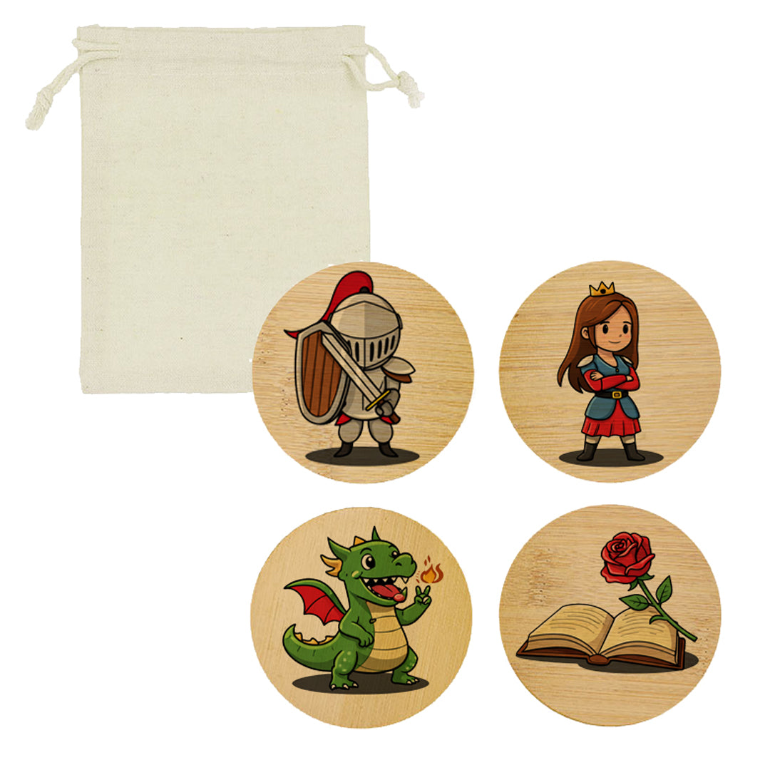 Set de 4 posa gots de bambú per a Sant Jordi