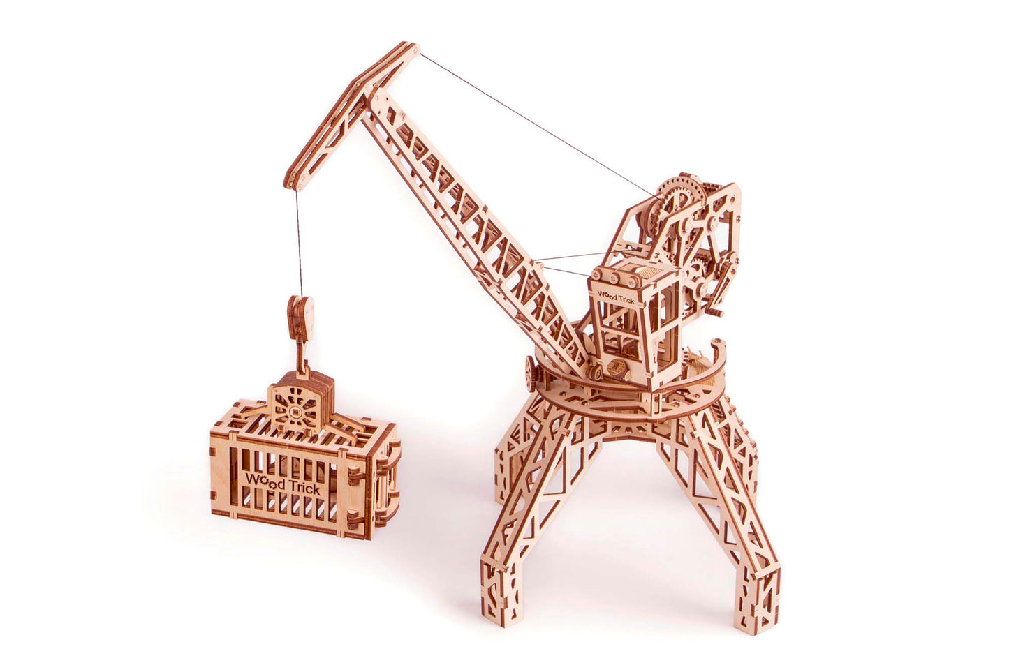 Maqueta de Grua amb Contenidor de Fusta – WoodTrick