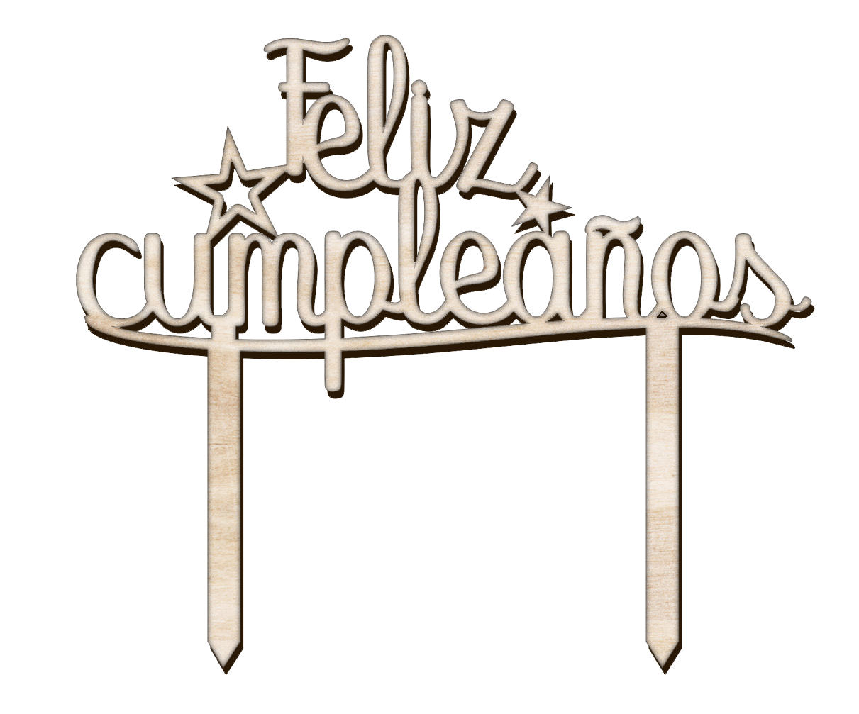 Topper Cumpleaños en Madera