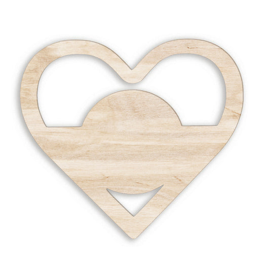 Imán en forma de corazón silueteado de madera, personalizado con impresión a todo color por una cara. Perfecto para diseñar una frase para una persona especial, una foto divertida o como detalle de recuerdo de un evento