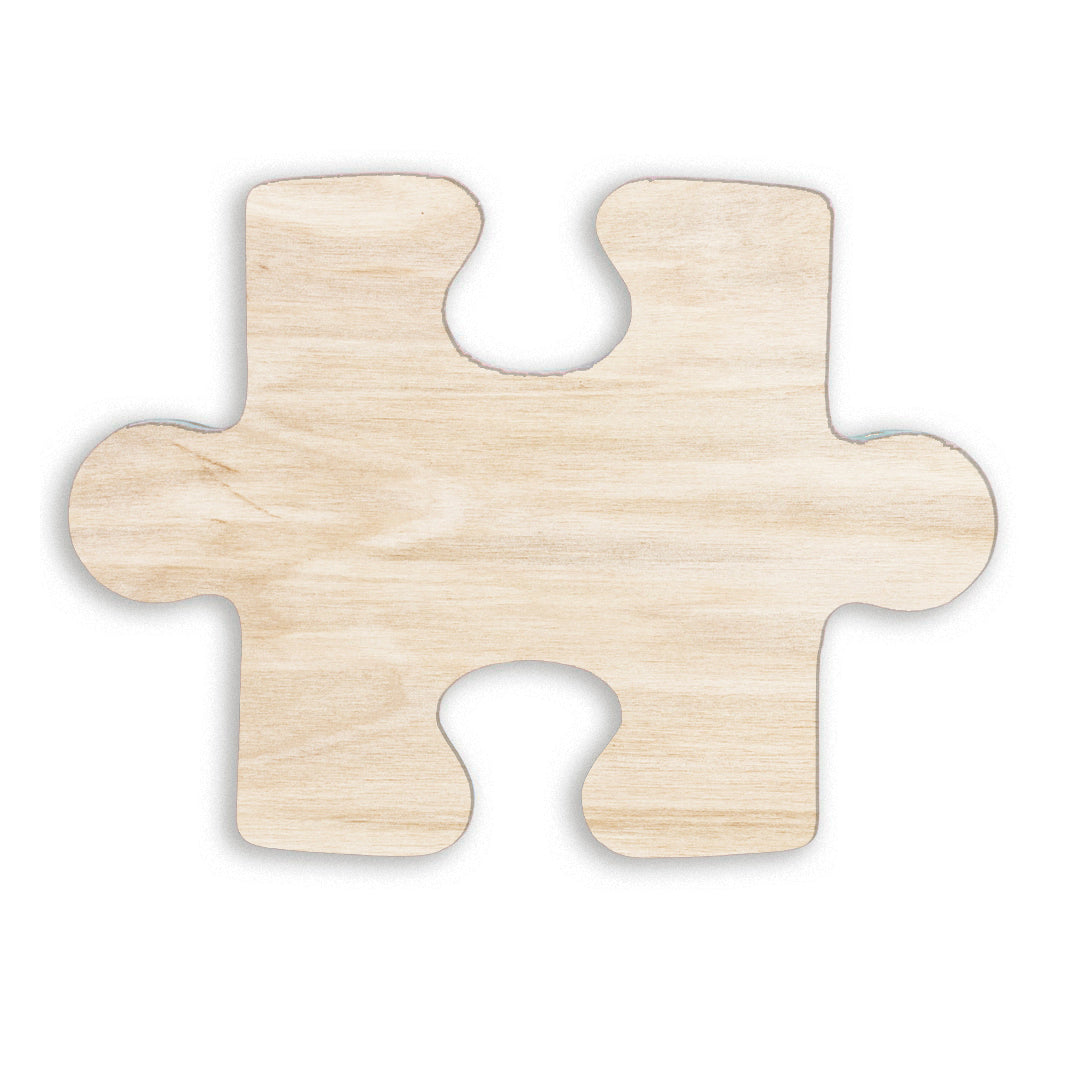 Imán en forma de pieza de puzle de madera, ideal para personalizar con grabado láser. Perfecto para grabar una frase para una persona especial, o como detalle de recuerdo de un evento