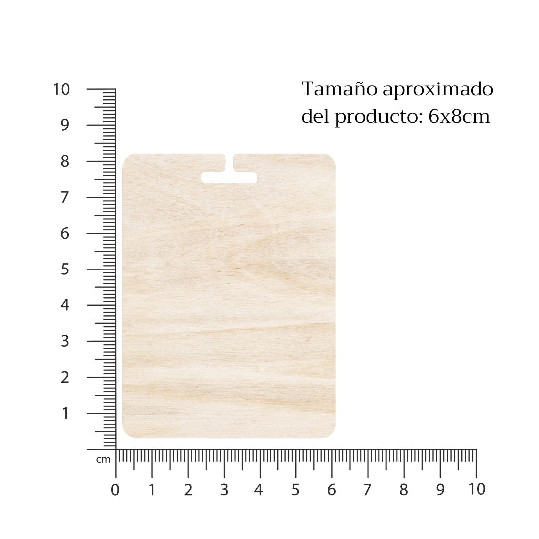 Tamaño de la medalla de madera rectangular