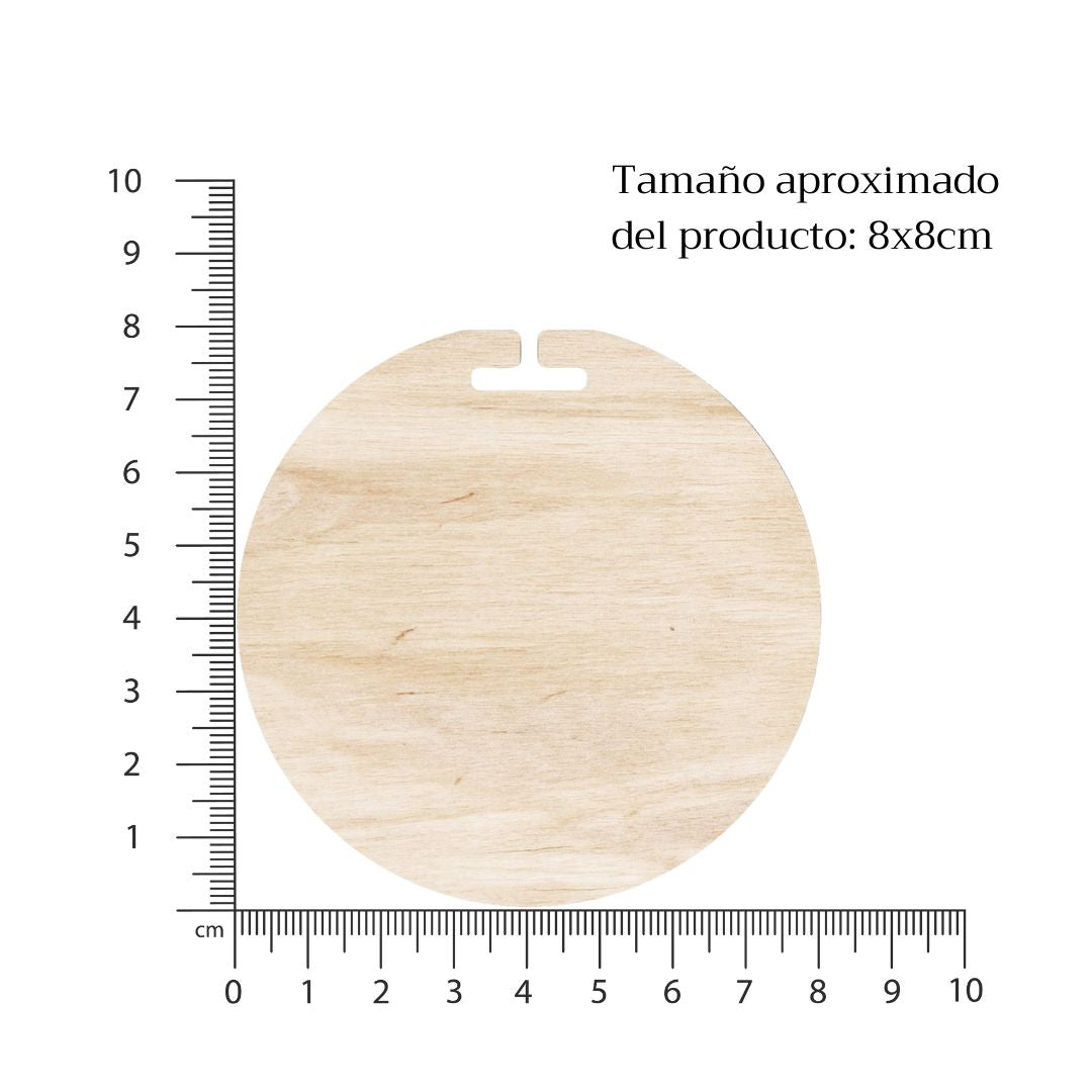Tamaño de la medalla de madera circular