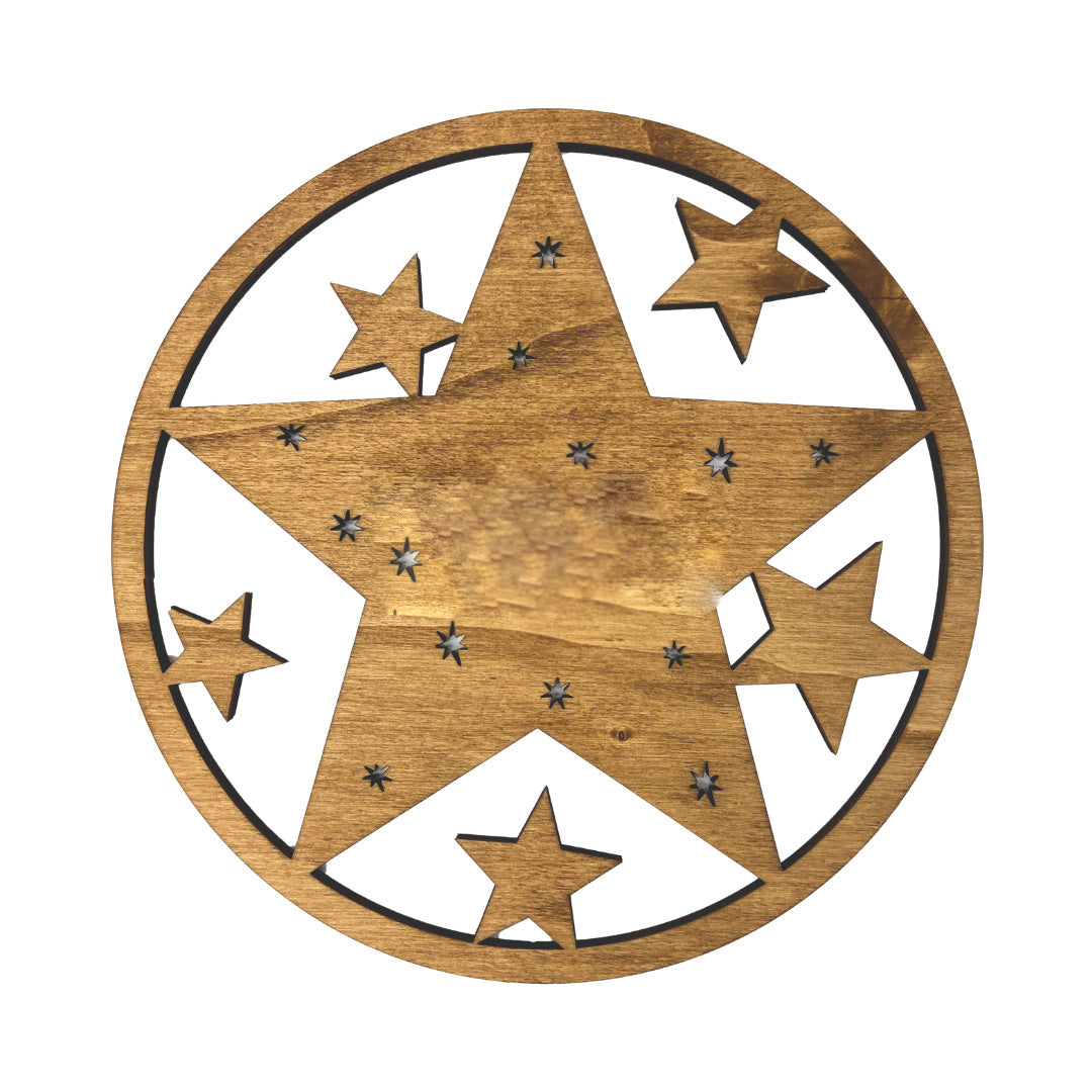 Placa de Madera con Estrella Personalizada