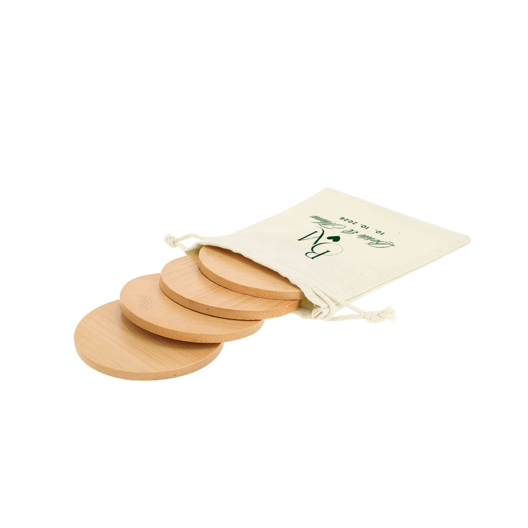 Set de Posavasos de Madera Natural para Bodas