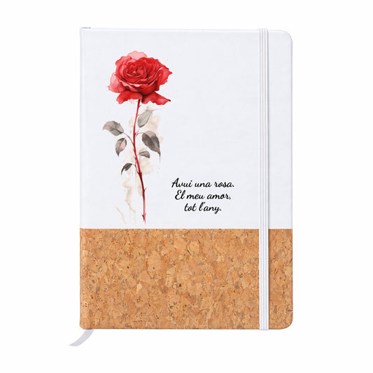 Llibreta Sant Jordi A5 de suro amb missatge