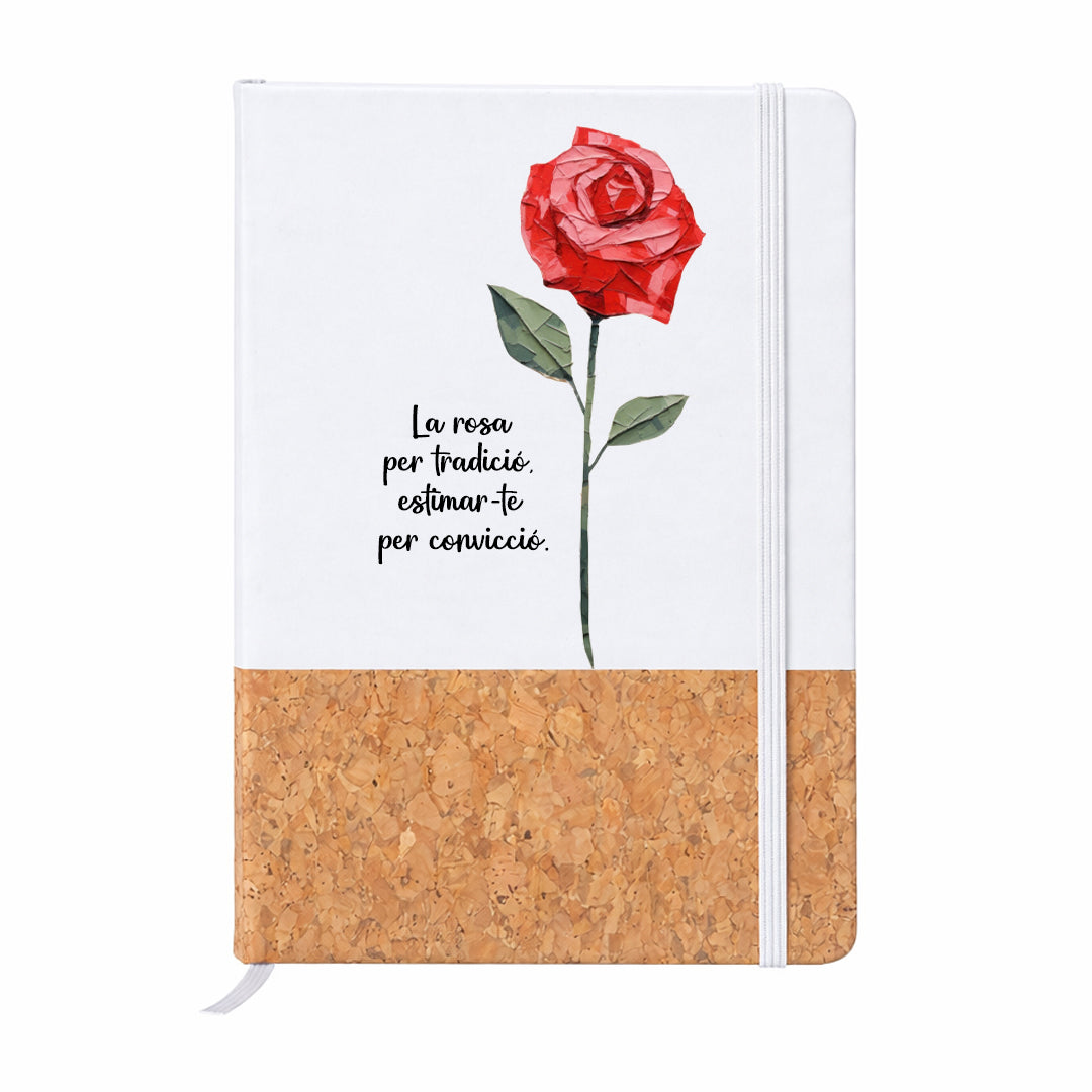 Llibreta Sant Jordi A5 de suro amb missatge