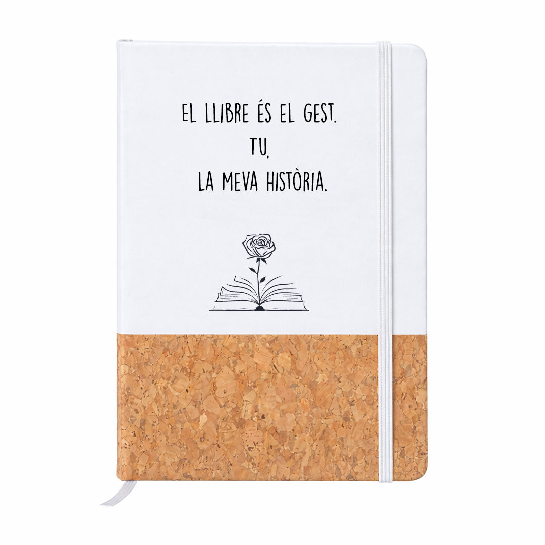 Llibreta Sant Jordi A5 de suro amb missatge