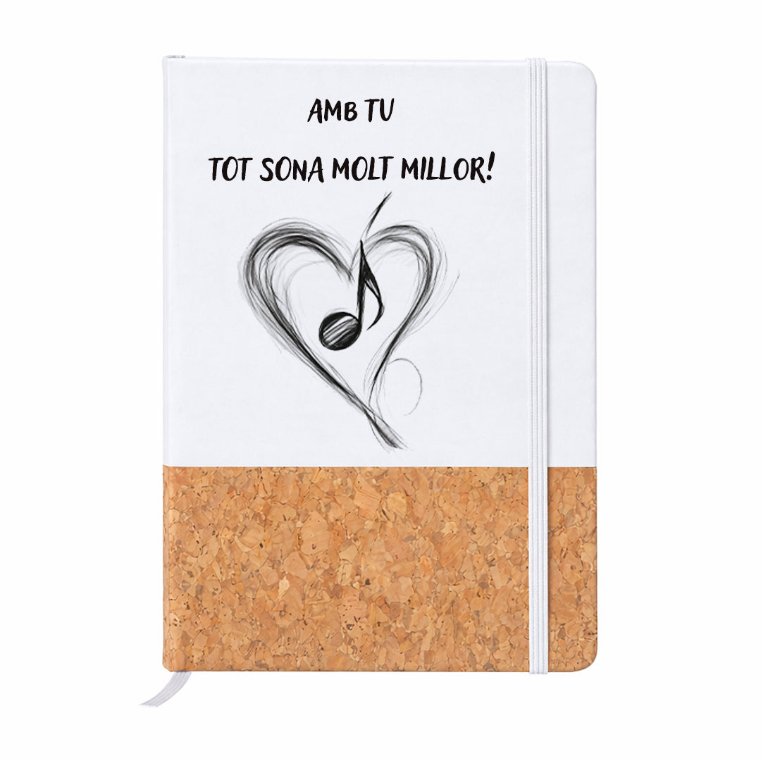 Llibreta Sant Jordi A5 de suro amb missatge