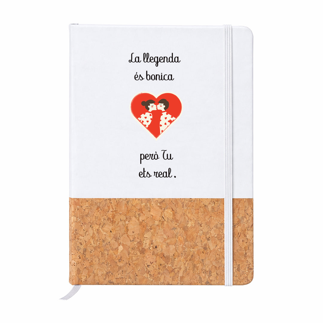 Llibreta Sant Jordi A5 de suro amb missatge