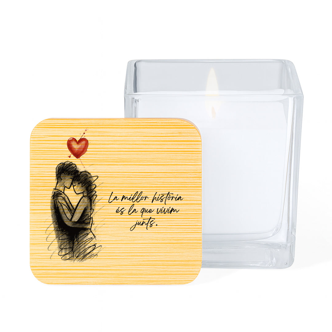 Espelma aromàtica amb missatges de Sant Jordi