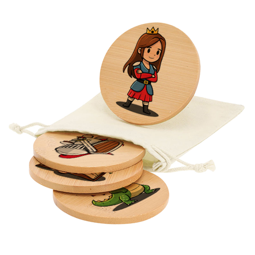 Set de 4 posa gots de bambú per a Sant Jordi