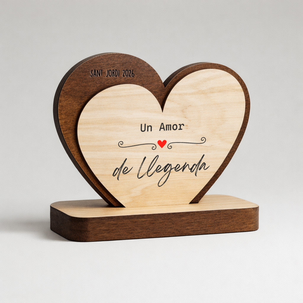 Figura cor de fusta Sant Jordi amb missatge