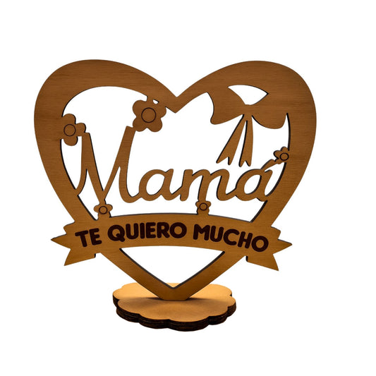 Figura Decorativa de Fusta: Mamà, t'estimo molt