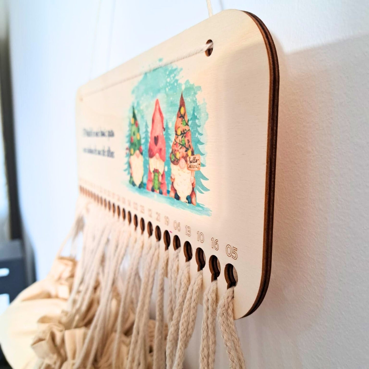 Calendari d'Advent de Fusta Imprès a Tot Color