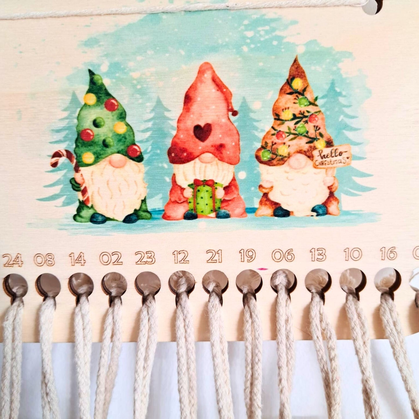 Calendari d'Advent de Fusta Imprès a Tot Color