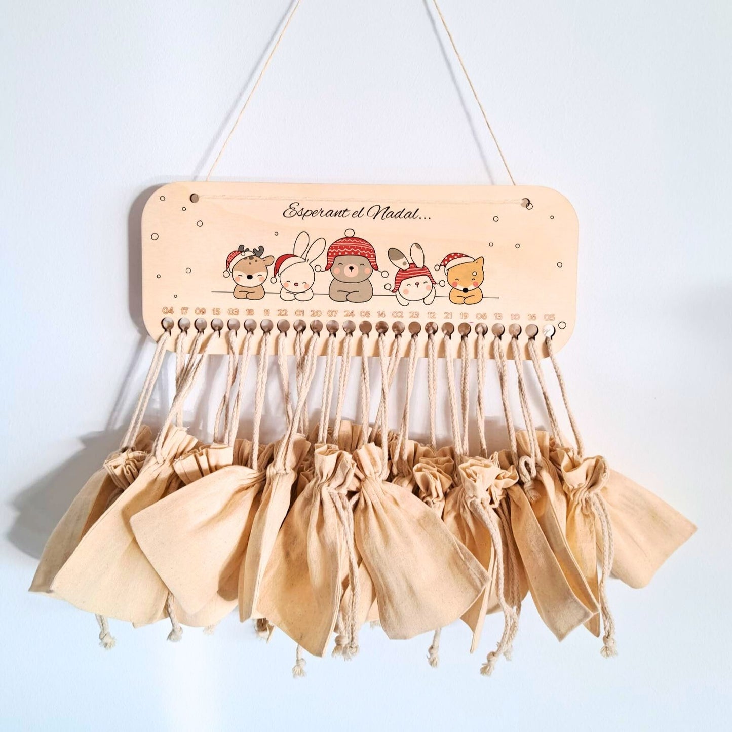 Calendari d'Advent de Fusta Imprès a Tot Color