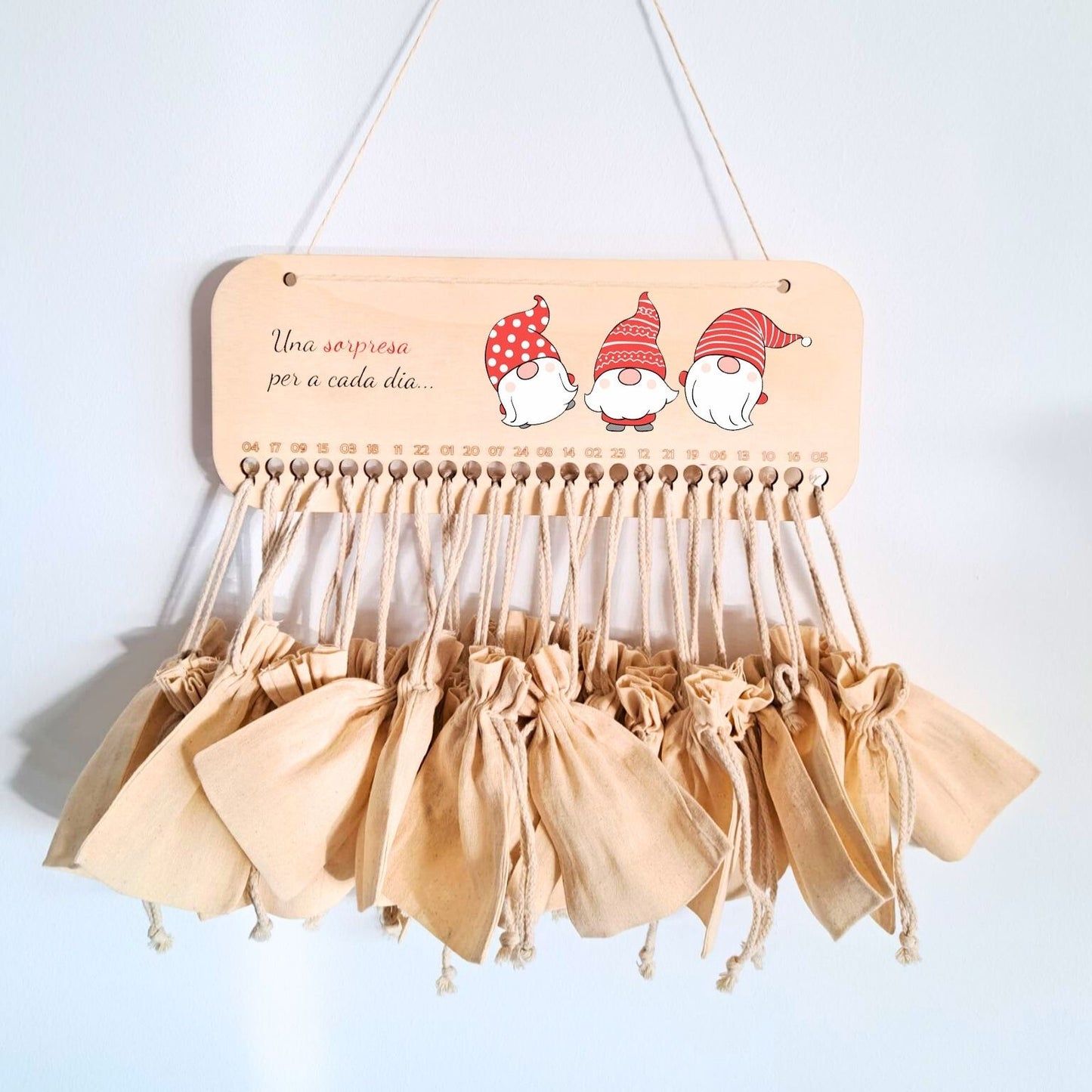 Calendari d'Advent de Fusta Imprès a Tot Color