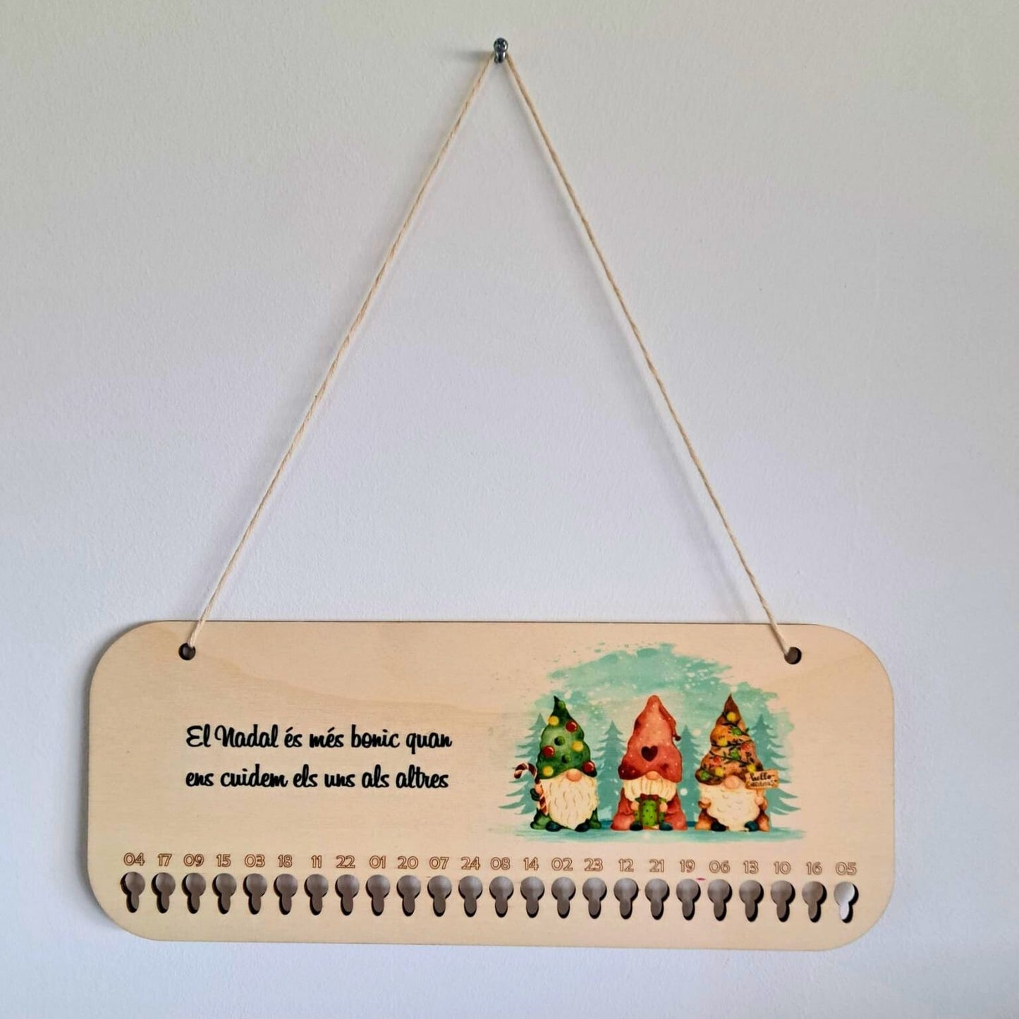 Calendari d'Advent de Fusta Imprès a Tot Color