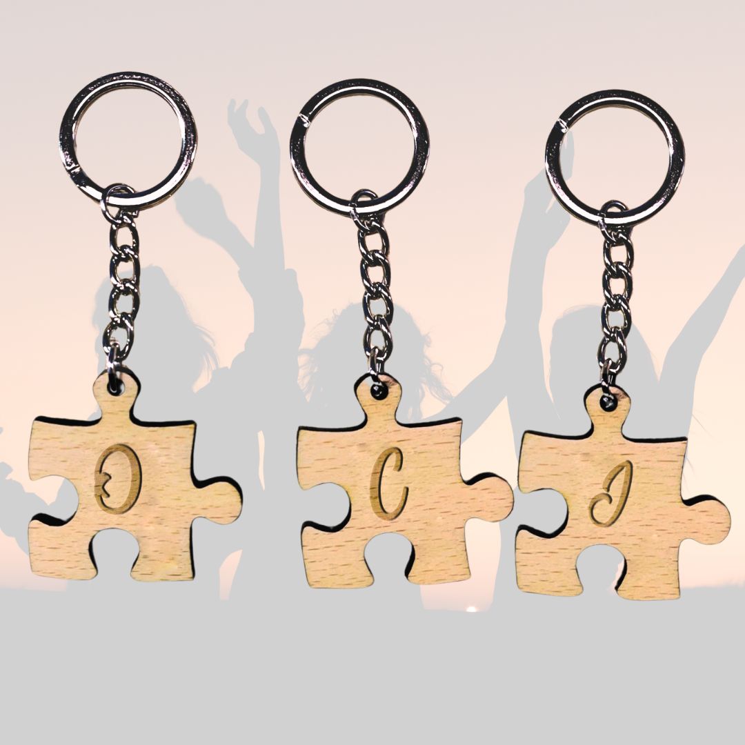 Llavero Puzzle de Madera – Amistad que Encaja