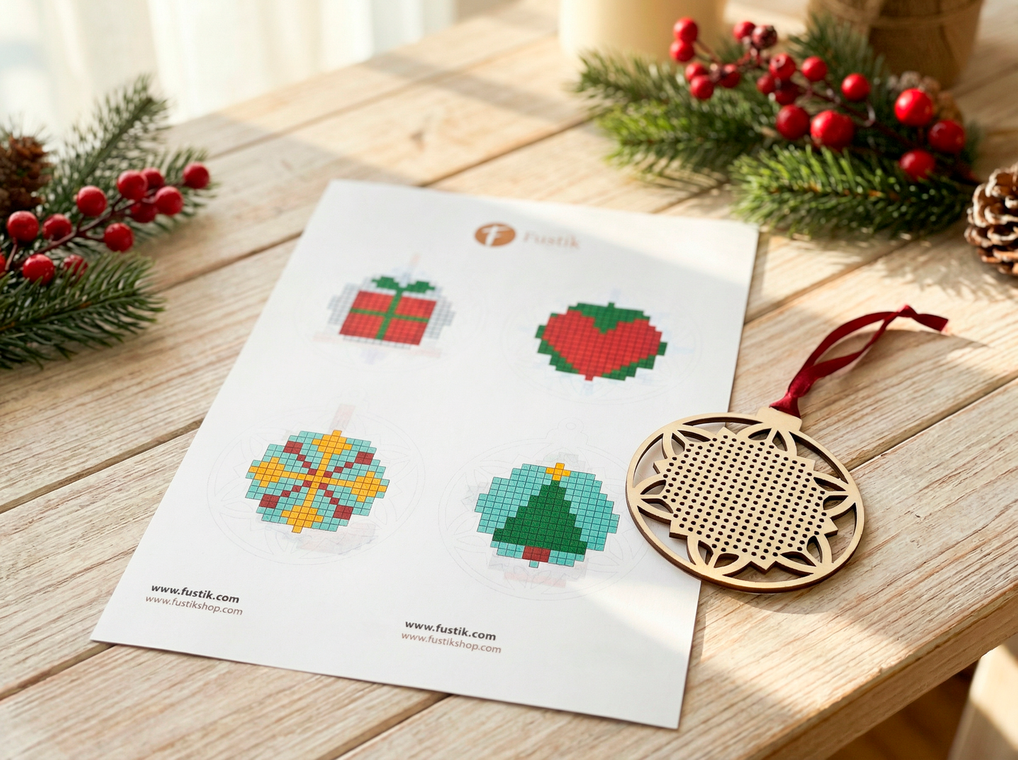 Diseños de ideeas para personalizar la bola de madera elegante de punto de cruz.